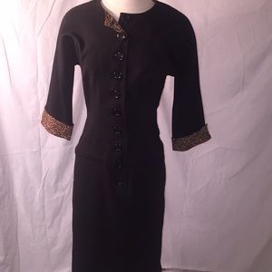 Bettie Page Dorothy Dress black leopard